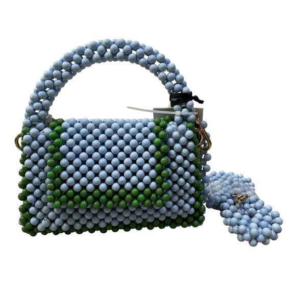 Kate Spade x Target Colorblock Beaded Crossbody Bag Blue Green New Purse